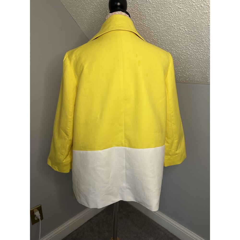 NWT Kate Spade NY Hayley Coat light jacket dress yellow white dive in $498 SZ 14 - Picture 3 of 13